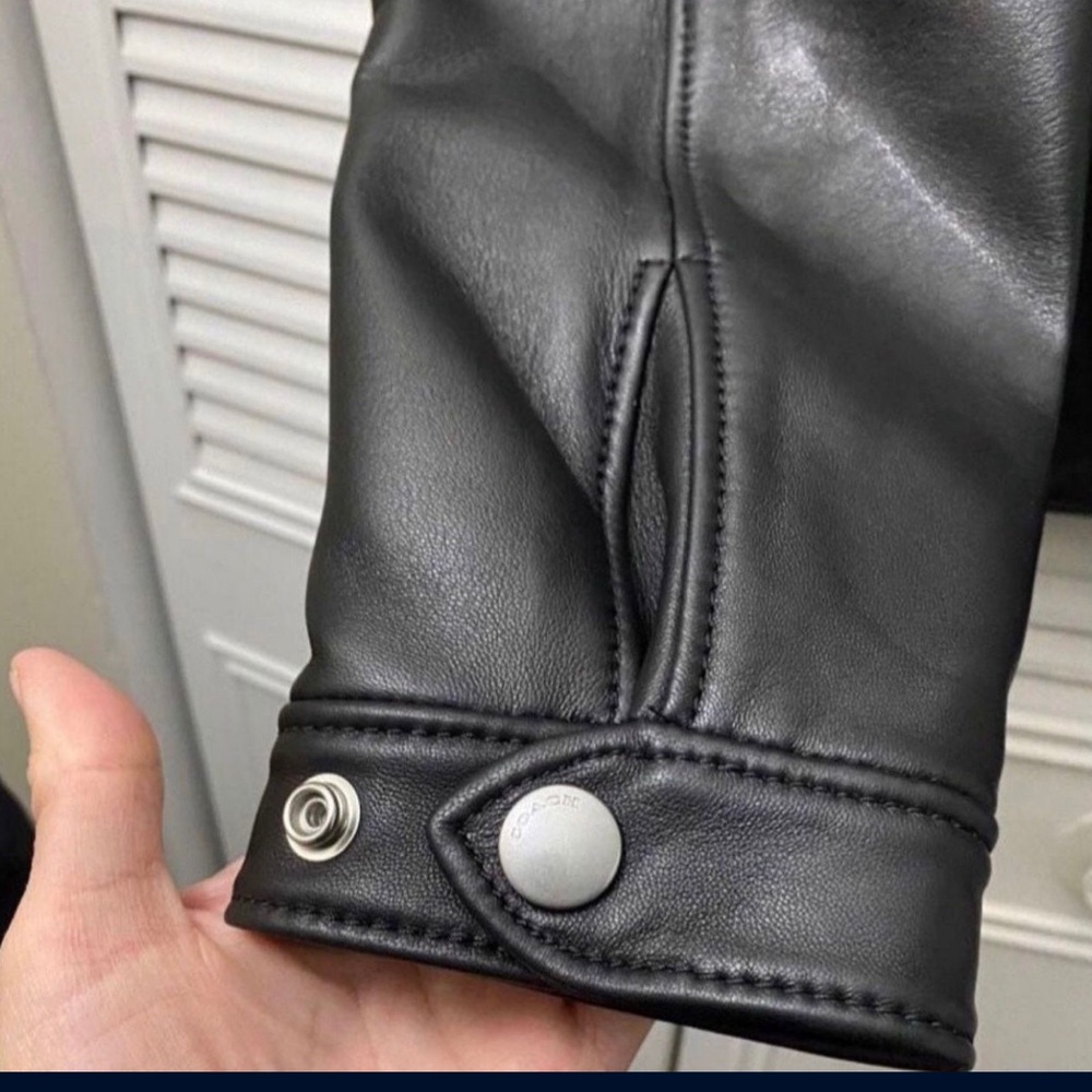 Coach Black Leather Racer Jacket - Picture 4 of 4